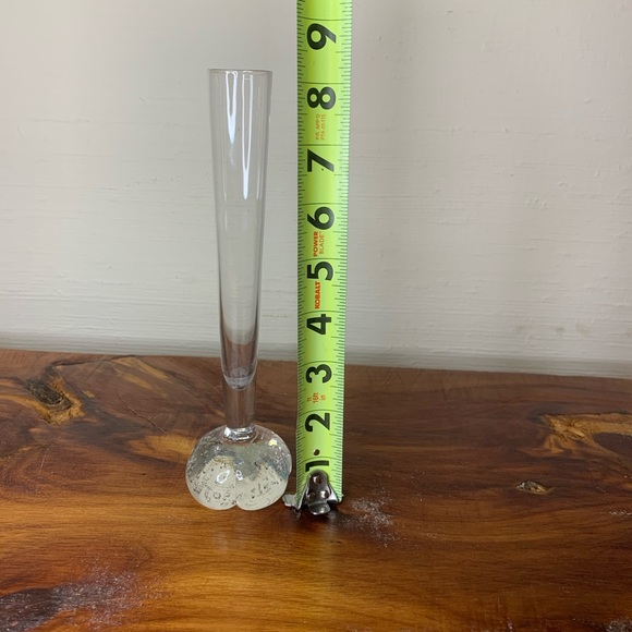 Vintage Swedish hand blown clear bubble glass bud vase - Picture 7 of 7